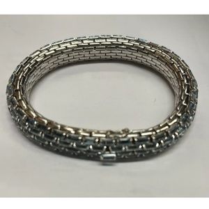 Gorgeous one-of-a-kind Estate 18k white Gold 175 Aquamarine Stone 7.5” Bracelet